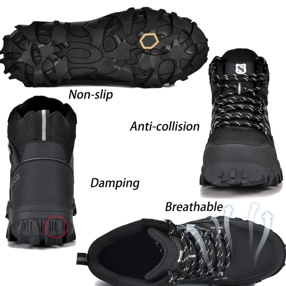 SUADEX Steel Toe Boots for Men Work Construction Safety Boots for Men Composite - Picture 4 of 7